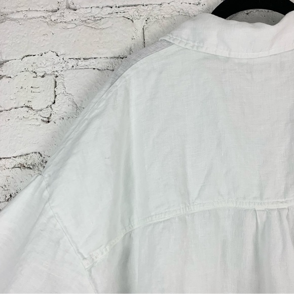 Evereve Kut from the Kloth Zuma Drop Shoulder Button Down Blue White XL - Picture 10 of 15